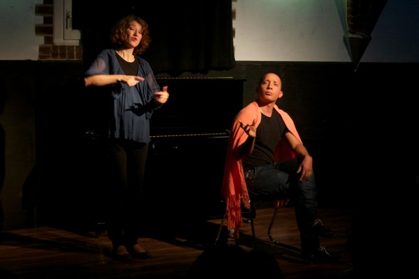 With Anthony Andrews at his Storytelling performance KUMSITZ, Berlin 2014